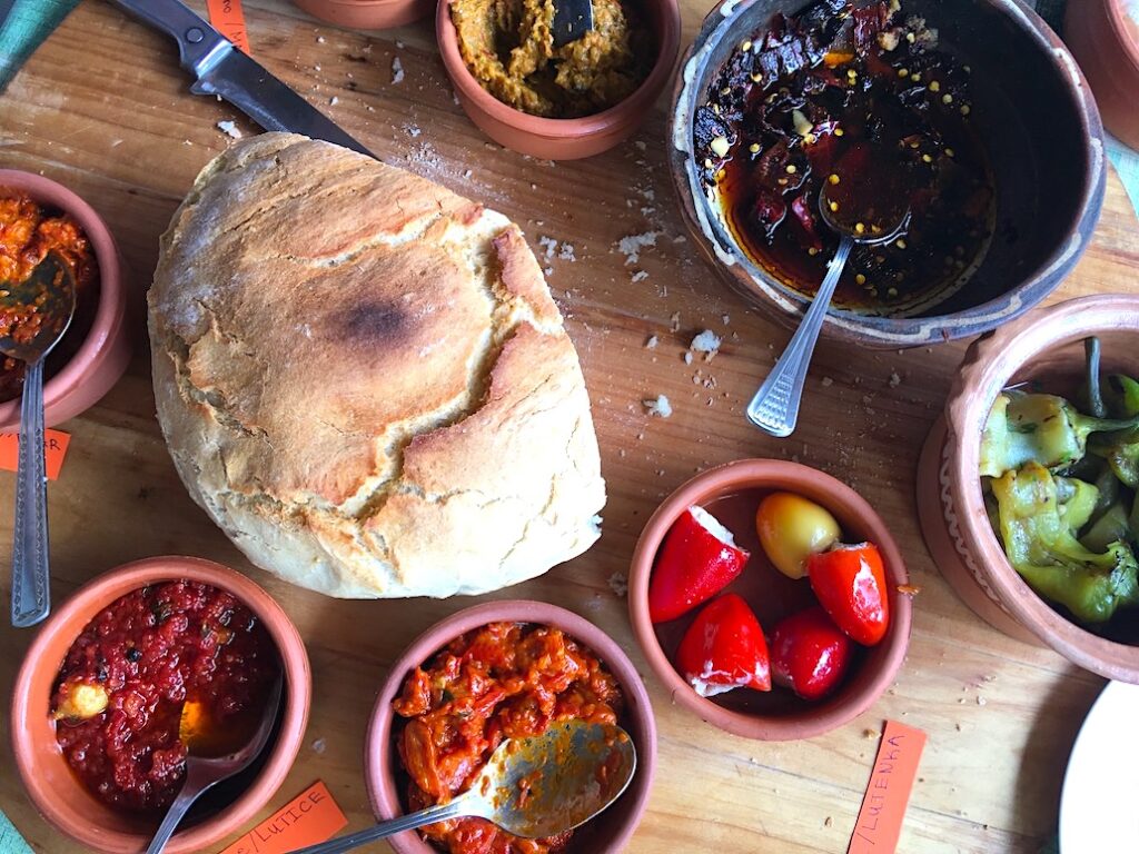 various macedonian pepper spreads